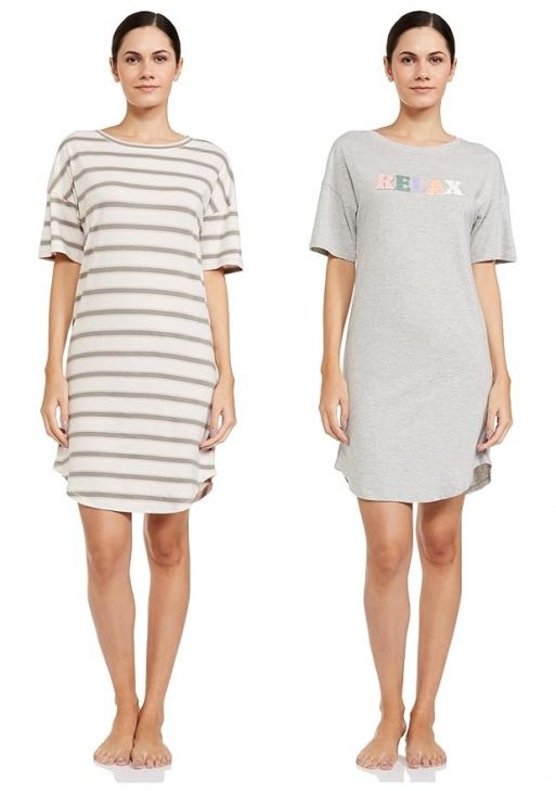 Marks & Spencer Women's Cotton Mid Thigh Length Modern Regular Night Shirt