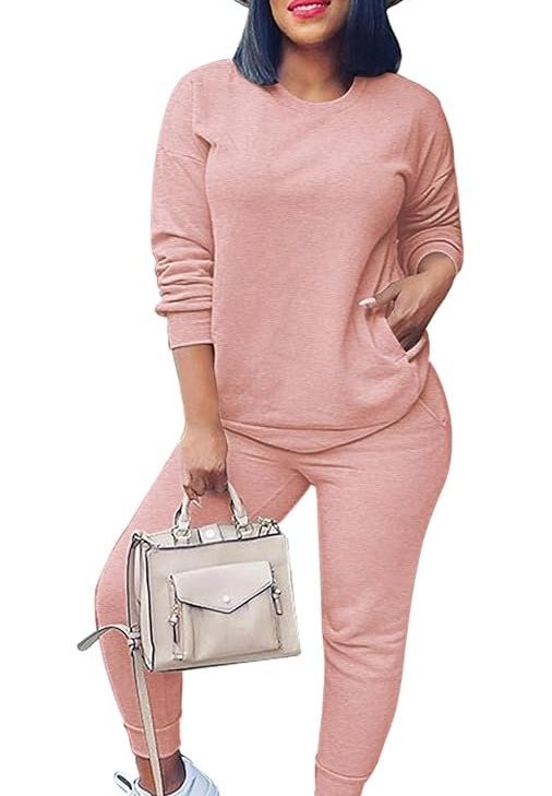 Fixmatti Women Pullover Hoodie Pockets Sweatpants Sport Jogger Sweatsuit