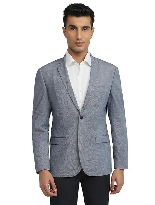 Park Avenue Men Super Slim Fit Solid Pattern Terylene Rayon Blend Notch Lapel Full Sleeve Formal Jacket