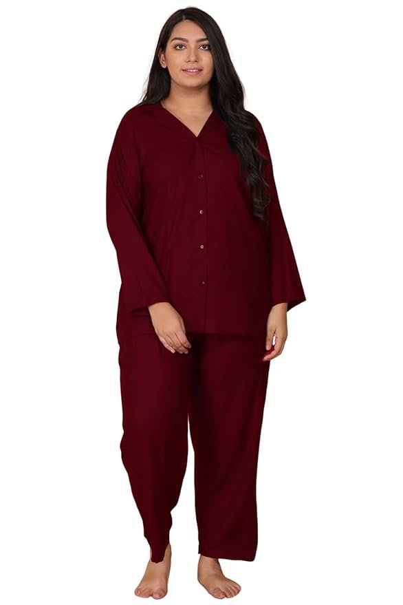 Lastinch Women Maroon Sweet Dreams Night Suit Set