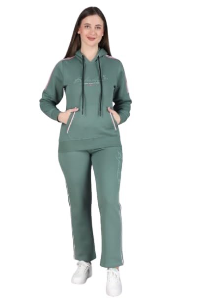 Women Winter Night Suit, Sweatshirt with Lower, Warm Sleepwear Set