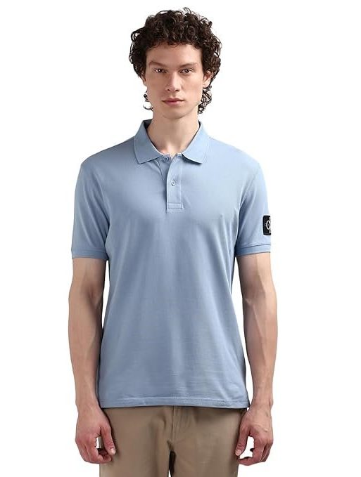 Calvin Klein Men's Solid Regular Fit Polo T-Shirt