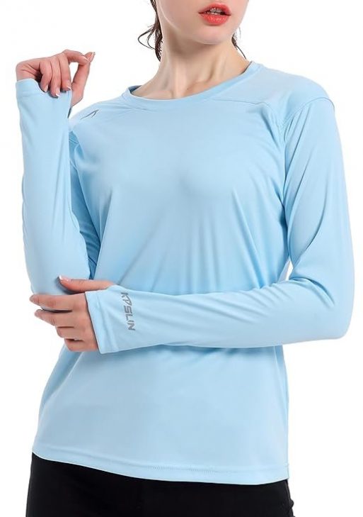 Women's UPF 50+ UV Sun Protection Shirt Outdoor Performance Long Sleeve Rash Guard Shirts for Hiking,Swim,Fishing