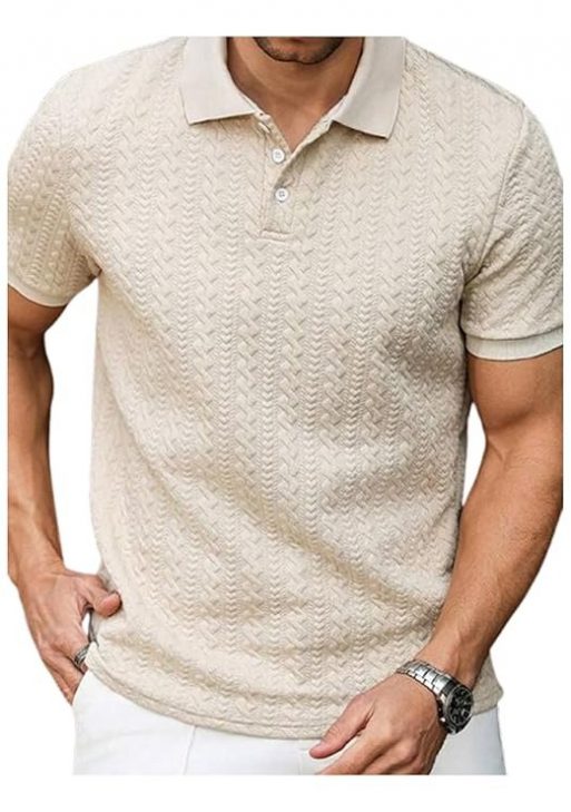Trillion Jacquard Men's Polo T Shirt for Men | Textured Tshirts for Man (Polyester Blend | Regular Fit)
