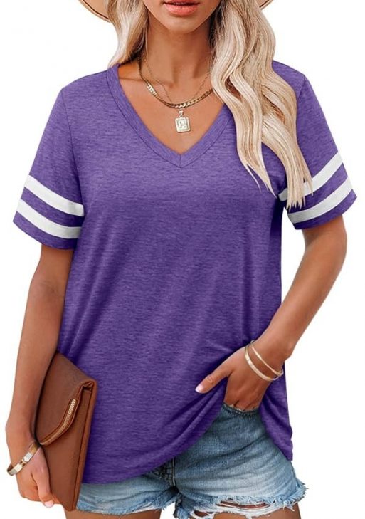 Angerella Women's Summer Waffle Knit Tunic Blouse Loose Fitting Tops