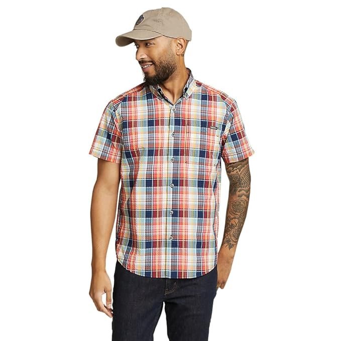 Eddie Bauer Men's Pack It Seersucker Short-Sleeve Shirt