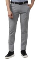 Peter England Men's Slim Fit Mid Rise Formal Stretchable Knit Super Trouser | Comfort Lycra | 360-Degree Stretch